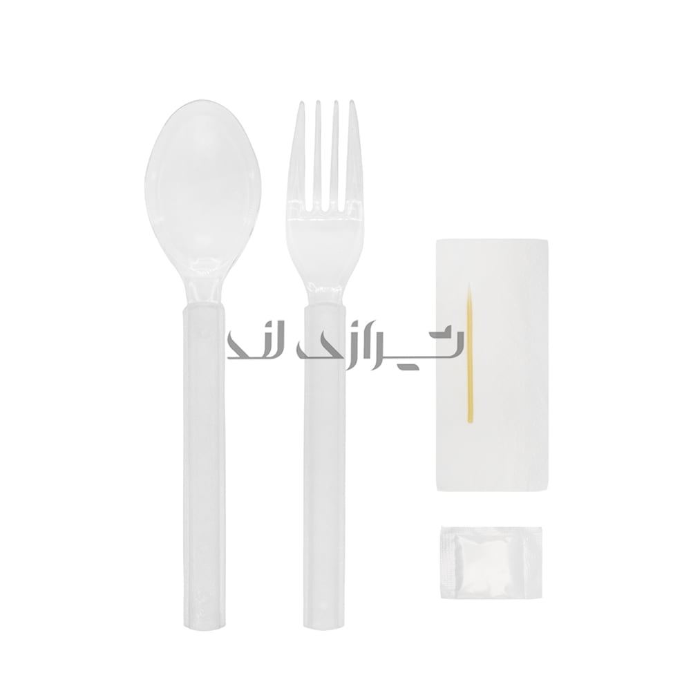 00000604 علبة ملعقة وشوكة سوبر (شفافة)